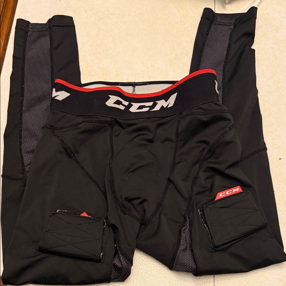 CCM Black Sports Pants with Red Details